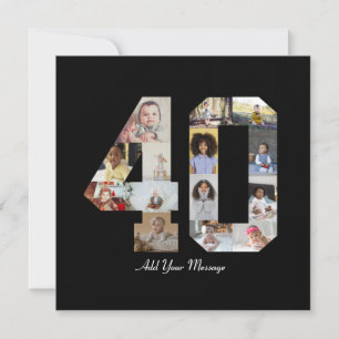 Faire-part Numéro 40 - Collage photo