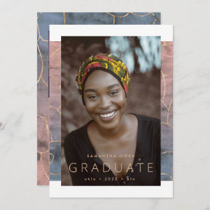 Faire-part Ombre Aquarelle Or moderne Foil Marbre Grad