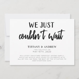 Faire-part On ne pouvait pas attendre le Mariage