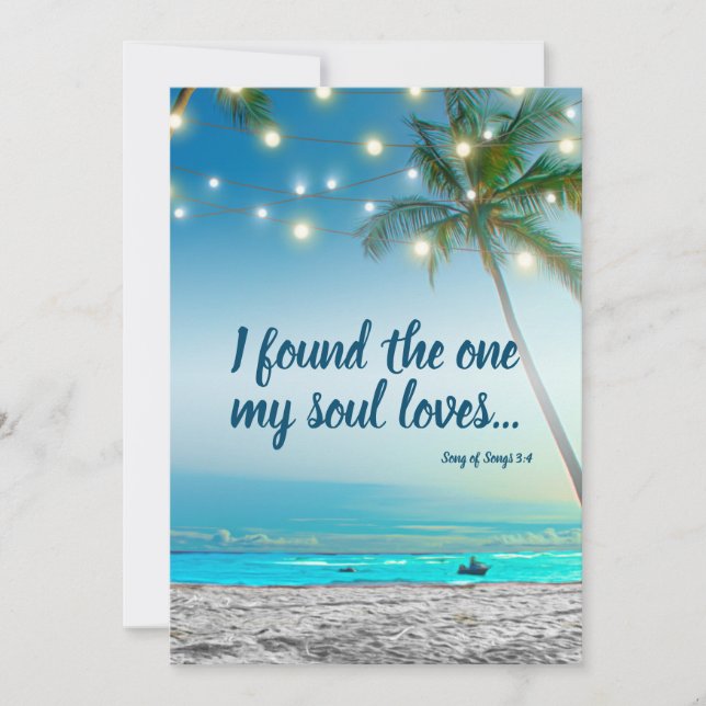 Faire-part One Soul Love Tropical Beach Enregistrer La Date (Devant)