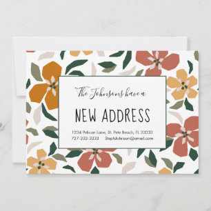 Faire-part Orange Blossoms Floral New Home Adresse Moving