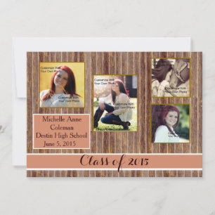 Faire-part orange d'obtention du diplôme de pays