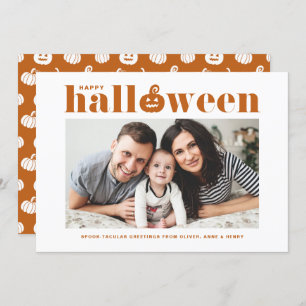 Faire-part Orange Jack-o'-lanterne photo Halloween heureux
