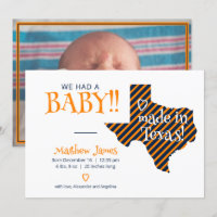 Orange/Navy striped Fabriqué au Texas Photo Baby