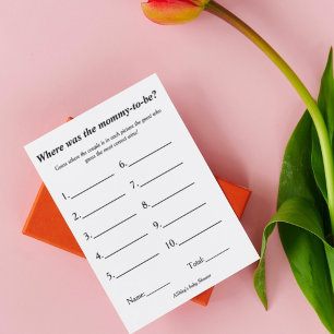 Faire-part où sommes-nous maman d'être Theme jeu bébé l douch