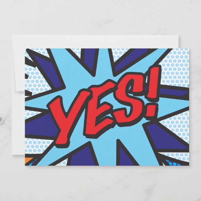 Faire-part OUI Votre Message Bulle de Discussion Amusant Rétr (Devant)