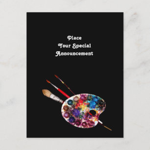 FAIRE-PART PALETTE D'ART DE COULEUR ARTISTE MONTRER LA GALERI