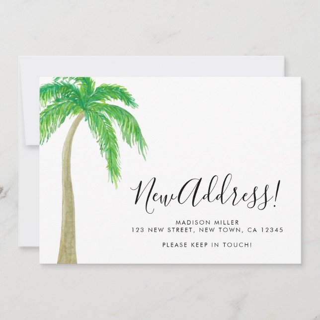 Faire-part Palm Tree New Address Moving  (Devant)