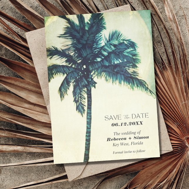 Faire-part Palm tropical Mariage numérique de plage Enregistr (Créateur téléchargé)
