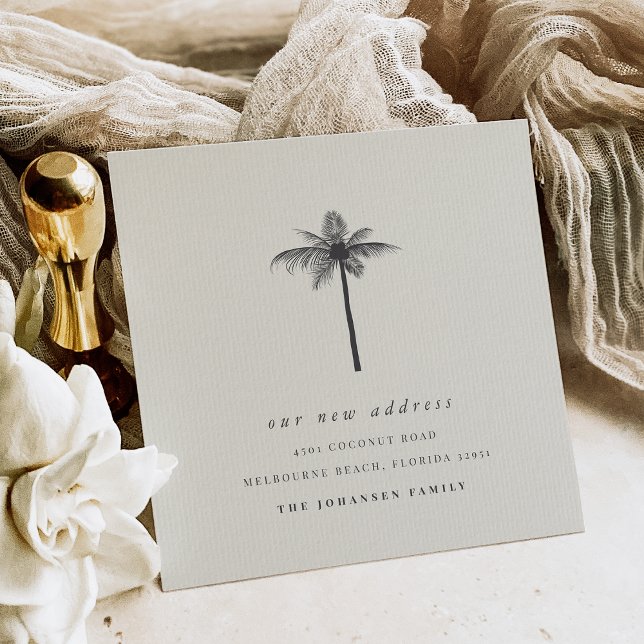 Faire-part Palme de coco côtière Changement d'adresse Déménag (Créateur téléchargé)