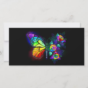 Faire-part Papillon arc-en-ciel