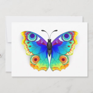 Faire-part Papillon Arc-en-ciel Paon Yeux