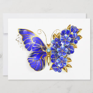 Faire-part Papillon Saphir Fleur