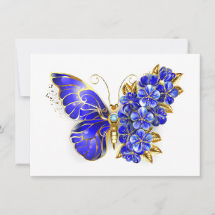 Faire-part Papillon Saphir Fleur