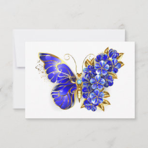 Faire-part Papillon Saphir Fleur