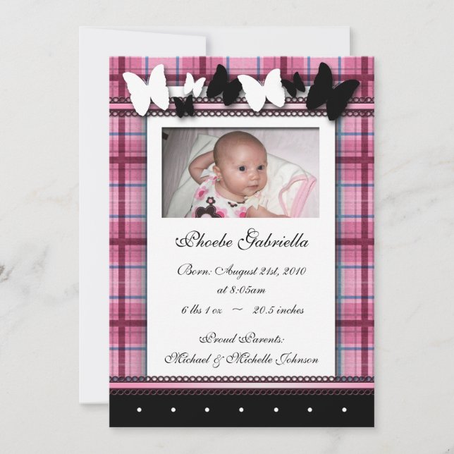 Faire-part Papillons & Annonces De Naissance Plaid (Devant)