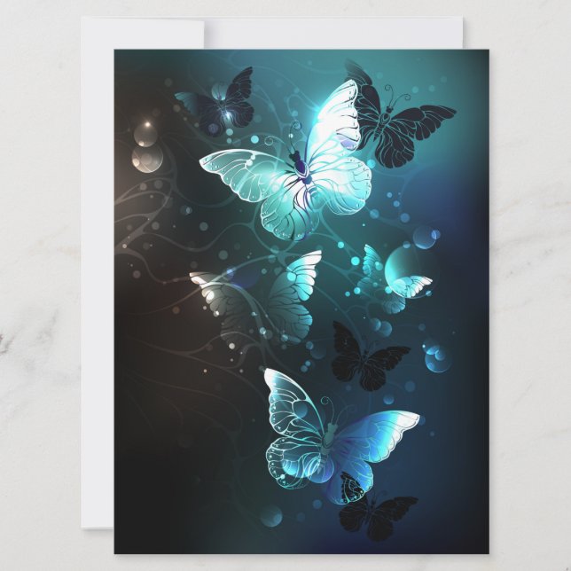 Faire-part Papillons de nuit à la menthe (Devant)