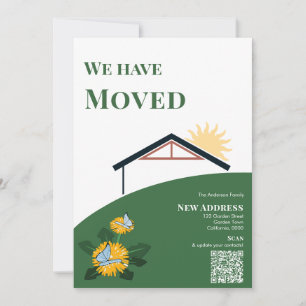 Faire-part Papillons de pissenlit Nouvelle adresse Code QR