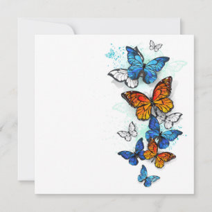 Faire-part Papillons volants Morpho et Monarch