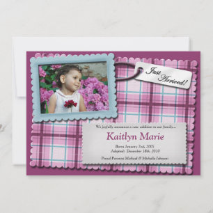 Faire-part Parfait ~ Annonces d'adoption violette