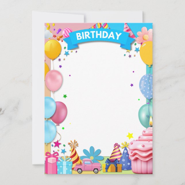 FAIRE-PART PARTI ANNIVERSAIRE (Devant)