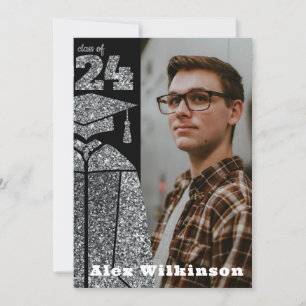 Faire-part Parties scintillant d'argent moderne GRAD Casquett