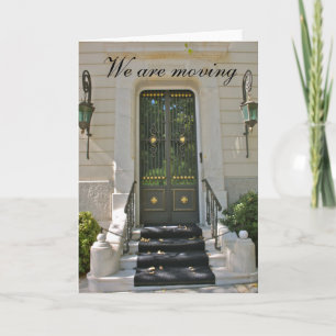 Faire-part Pas d'entrée vers une porte double Nous déménageon