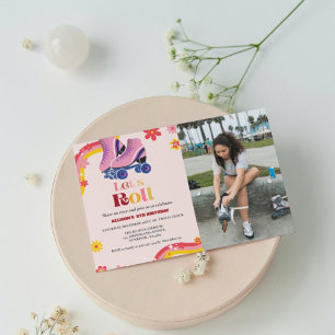 Faire-part Patinage sur glace Retro super Anniversaire Let's