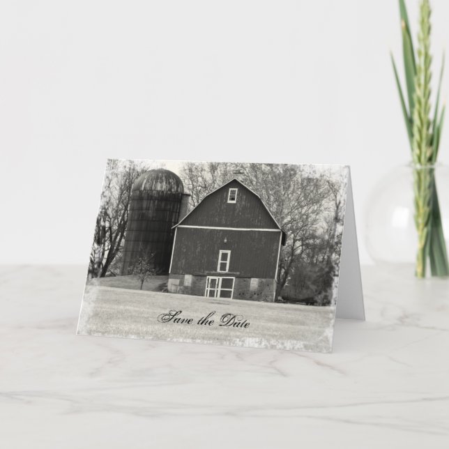 Faire-part Pays mariage de la grange Enregistrer la date (Devant)