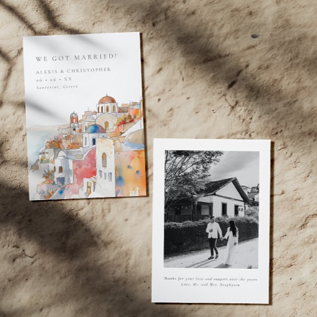 Faire-part Paysage méditerranéen coloré Elopement photo (Créateur téléchargé)