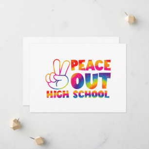 Faire-part Peace Out High School Tie Dye Dernier Jour De L'Éc