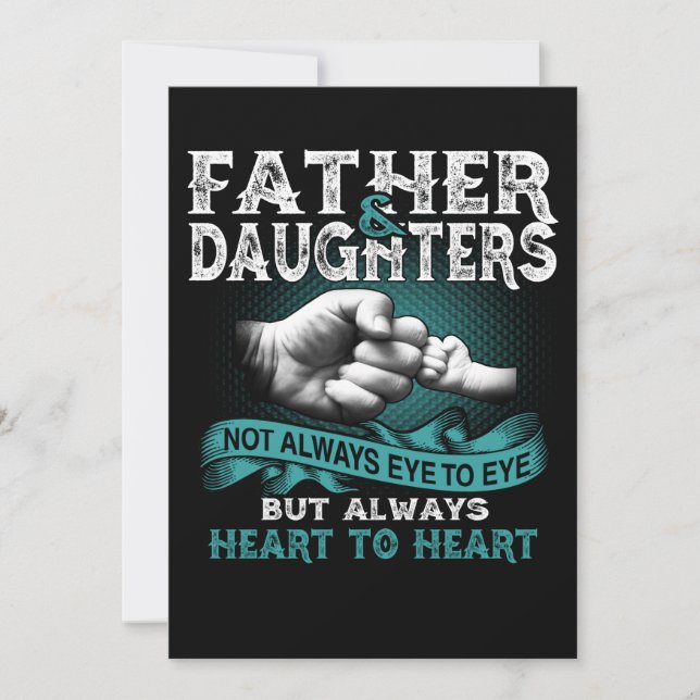 Faire-part Père Fille Toujours Coeur À Coeur Cadeau Pour Papa (Devant)