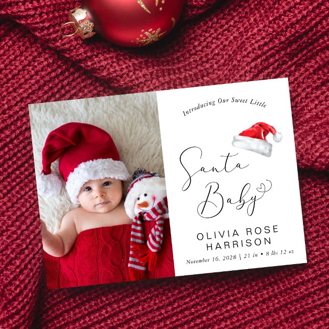 Faire-part Père Noël Baby Christmas Photo Naissance (A cute & unique way to introduce family and friends to your Santa baby this holiday season)