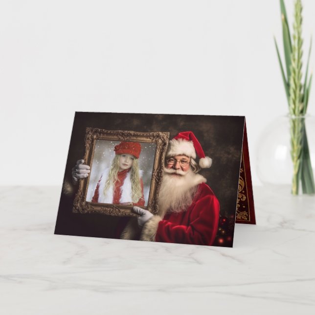 Faire-part Père Noël du Vieux Monde avec photo encadrée | Noë (Devant)