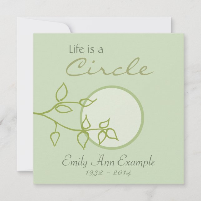 Faire-part personnalisable de la mort (Feuilles) (Devant)