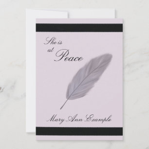 Faire-part personnalisable de la mort (plume)