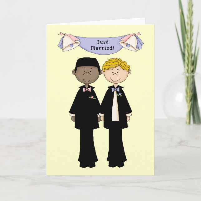 Faire-part Personnalisable Homme Gay Juste Marié Mariage (Devant)