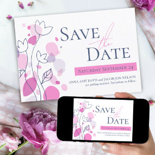 Faire-part Pétales de fleurs modernes graphiques enregistrer