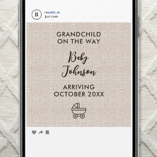 Faire-part Petit-fils numérique en route Linge Luxe Bébé