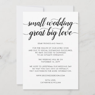 Faire-part Petit Mariage Grand Amour Réduction Changement De 