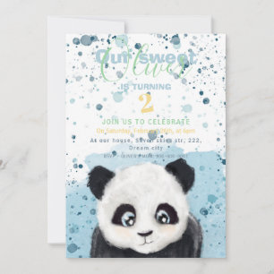 Faire-part Petit panda bébé garçon anniversaire