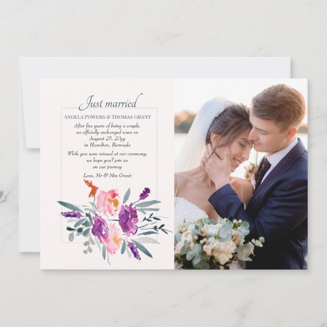 Faire-part photo à l'aquarelle (Devant)