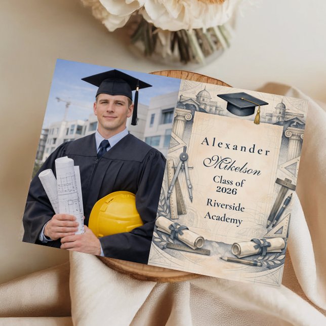 Faire-part Photo Architect Student Graduation Design (Créateur téléchargé)