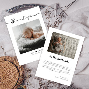 Faire-part Photo bébé Script moderne minimaliste naissance