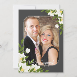 Faire-part photo blanc et gris ou invitation