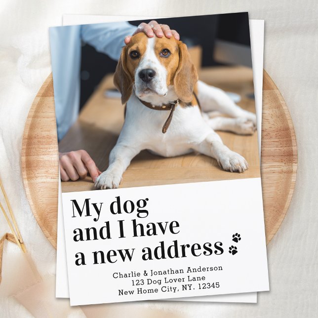 Faire-part Photo Chien Personnalisé Nouvelle Adresse J'ai Dép (Créateur téléchargé)