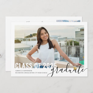 Faire-part Photo Collage Modern Script Graduation Open House