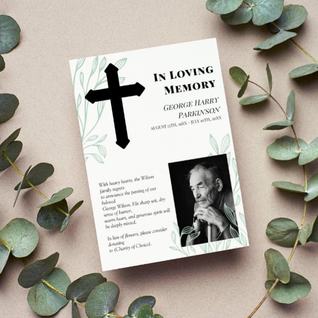 Faire-part Photo Cross & Greenery En Mémoire Amoureuse (Créateur téléchargé)