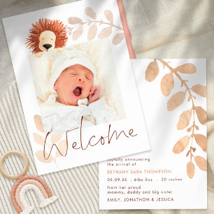 Faire-part Photo de bébé Lion mignon moderne naissance