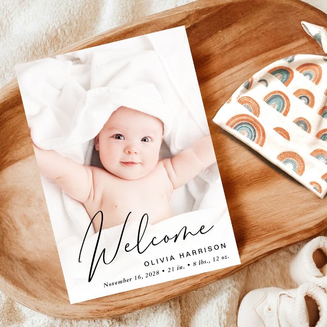 Faire-part Photo de bienvenue moderne Collage de photos Naiss (A beautiful and unique way to thank family and friends and introduce them to your precious baby)
